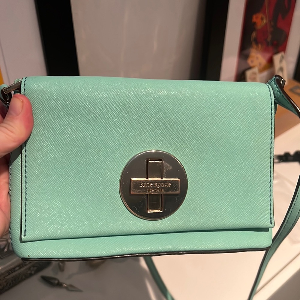 Kate Spade Robins Egg Blue Green Crossbody Bag